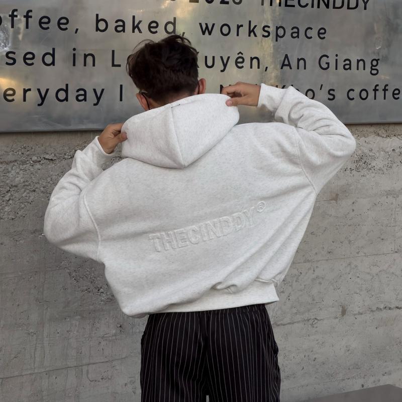(DEAL MỞ BÁN)-Hoodie Boxy - Áo Khoác Boxy In Phồng Nổi Thêu Logo Thecinddy Nam Nữ HBC008 3