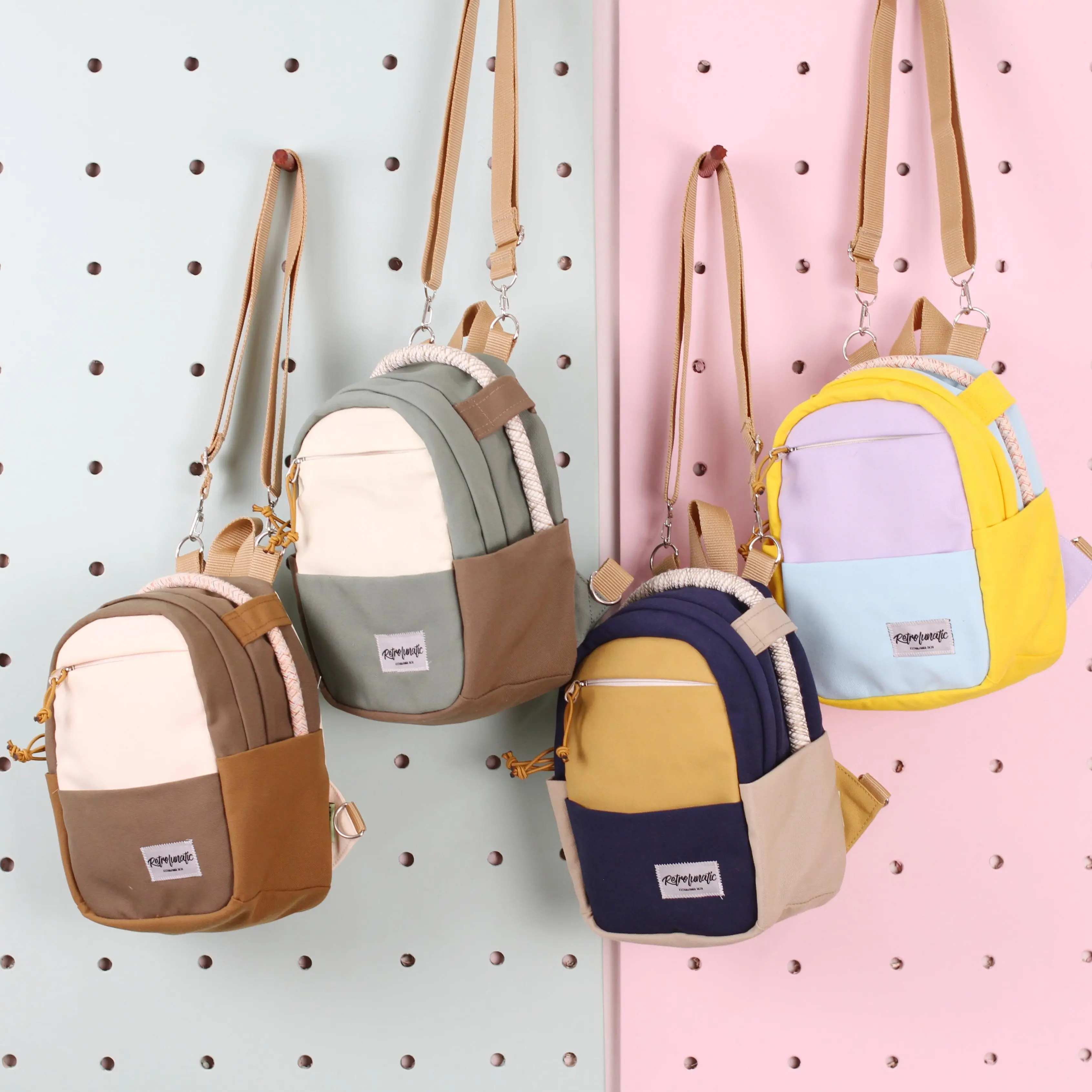 Retrolunatic - Tas Ransel Mini Multifungsi Series Keisha Canvas Kanvas Backpack