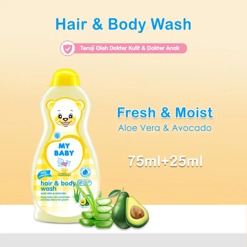 My Baby Hair & Body Wash 75ml+25ml - My Baby Sampo & Sabun Bayi 0