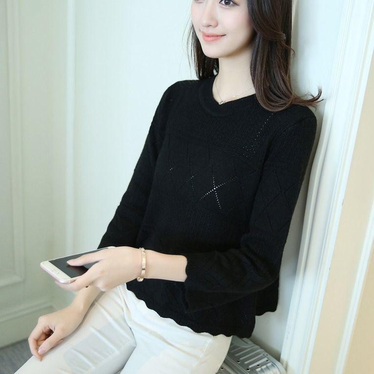 Áo Thun Áo Ngắn Áo Len Mỏng Cho Nữ, Tay Áo Ba Phần Tư, Áo Cánh Lụa Lạnh khoét Bộ Sưu Tập Xuân Hè Mới 2024, Dễ Phối Đồ Quần Áo Nữ Hợp Xu hướng 5