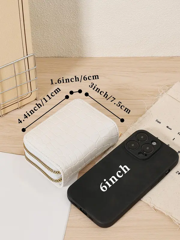 Fashion Letter Pattern Card Holder, Casual Versatile Zipper Card Holder, Simple Multi Slot Card Holder for Women & Girls 1
