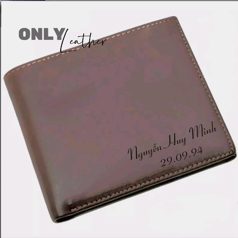 Ví Nam Da Bò Khắc Tên, Hình Ảnh Theo Yêu Cầu | Bảo Hành 12 Tháng | Kèm Hộp Lót Nhung Cao Cấp