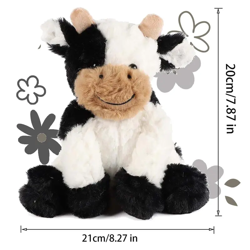 Cute Cow Design Plush Toy, Plush Animal for Home Decor, Christmas Gift, Stuffed Animal Toy Birthday Gift, Cute Sitting Cow Stuffed Animals, Cow Plush Stuffed, Animal Plushies, Summer Toy, Gift for Her, Girl's Gift 1