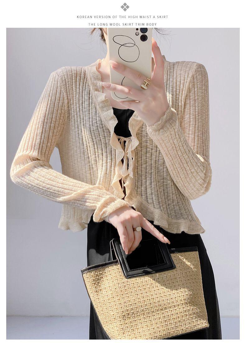 Product Introduction of Áo Cardigan Dệt Kim, Chống Nắng, Áo Cánh Che Kín Ngoài Mỏng Cho Nữ, Khăn Choàng Mùa Hè, Áo Khoác Vai Nhỏ Bằng Lụa Lạnh 19