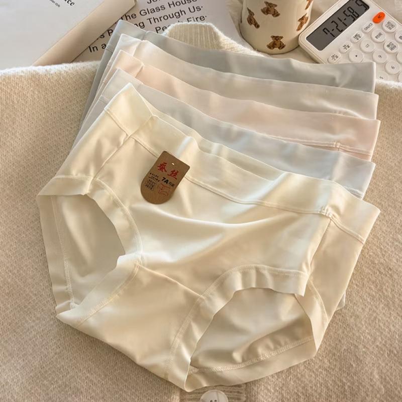 TẶNG QUÀ khi mua Sét 10 hoặc 5 Quần lót nữ lụa lạnh 7A LỤA dâu tằm kháng khuẩn đáy cotton thoáng khí không hằn viền,Size 38-68/70kg-có tách sét 5 quần Women quan su Thun