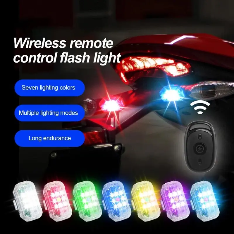 Đèn LED nhấp nháy, với điều khiển loại bỏ, Đèn cảnh báo chống va chạm, Thích hợp cho ô tô, xe máy, máy bay không người lái, xe tay ga, [Hàng Có Sẵn] Đèn nhấp nháy 1