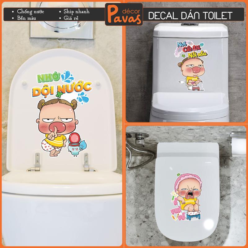 Miếng Dán Decal Trang Trí Bồn Cầu Toilet Quỳnh Aka Chống Nước Trang Trí Nhà Tắm, Nhà Vệ Sinh Không Phai Màu. DBC