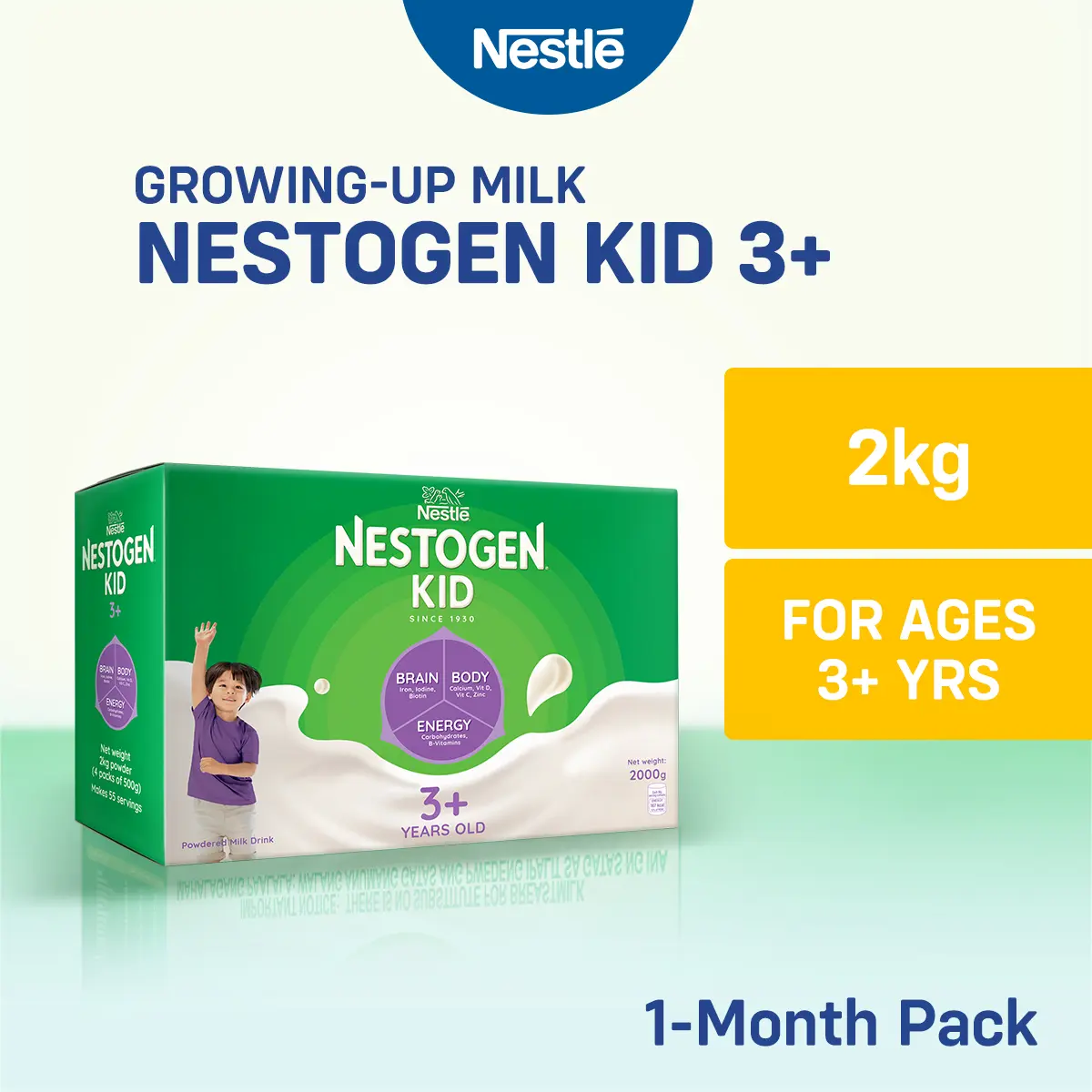NESTOGEN KID 3+ Powdered Milk For Children Above 3 Years Old 2kg