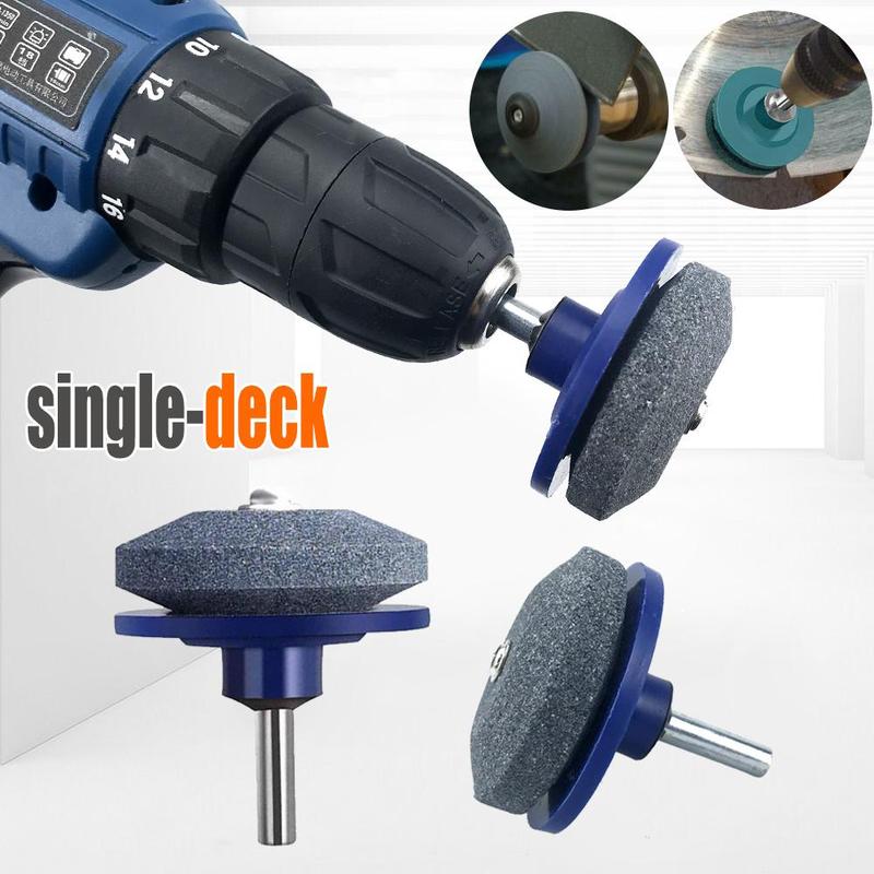 Lawn Mower Blade Sharpener, Grindstone for Any Power/Hand Drill, Universal Wear Resistant Lawn Mower Blade Sharpener, Garden Tool Accessories for Lawn Mower 4
