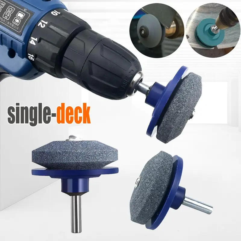Lawn Mower Blade Sharpener, Grindstone for Any Power/Hand Drill, Universal Wear Resistant Lawn Mower Blade Sharpener, Garden Tool Accessories for Lawn Mower 4