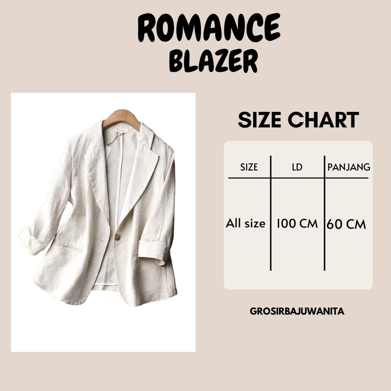 Baju Atasan BLAZER Panjang KATUN LINEN RAMI KOREAN STYLE - ROMANCE BLAZER - BLAZER Kerja CASUAL KOREAN - OUTER WANITA Cream Fit Baju Atasan BLAZER Panjang KATUN LINEN RAMI KOREAN STYLE - ROMANCE BLAZER - BLAZER Kerja CASUAL KOREAN - OUTER WANITA Cream Fit