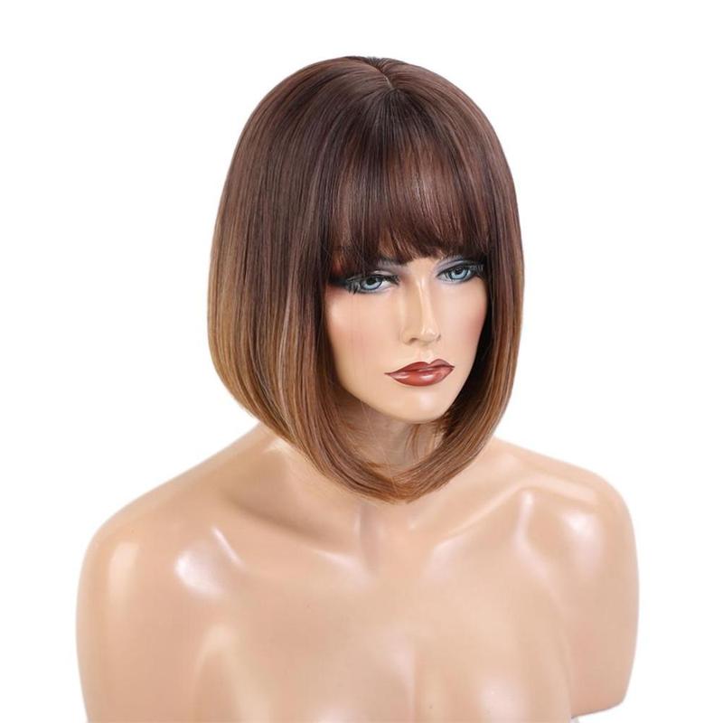 12 inch Heat Resistant Synthetic Womens Ombre Bob  for Daily Ombre Brown 6