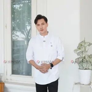 HIMADA LOOK Koko Abrar Pendek 3/4 Dewasa Kurta Baju Muslim Pria Dewasa Polos Lengan Pendek 3/4 Koko Sunnah