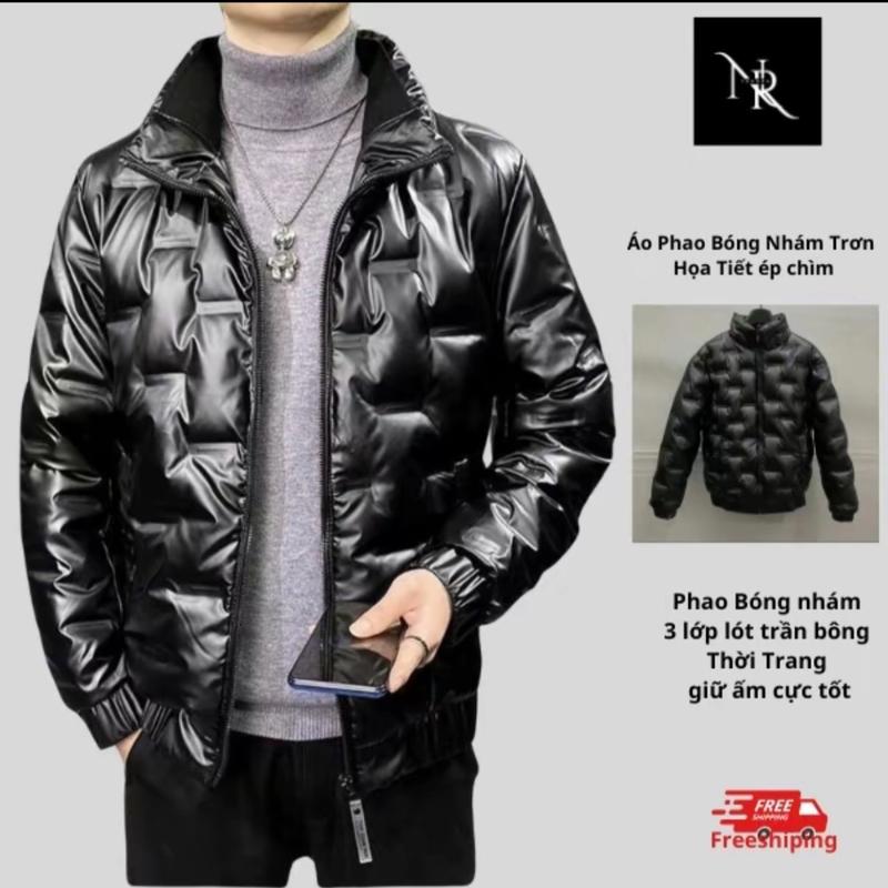 Áo Khoác Phao Bóng Trơn A10 , Chất Liệu Bóng Nhám Họa Tiết Dập Chìm Menswear Nam Jacket Kim Tuyến