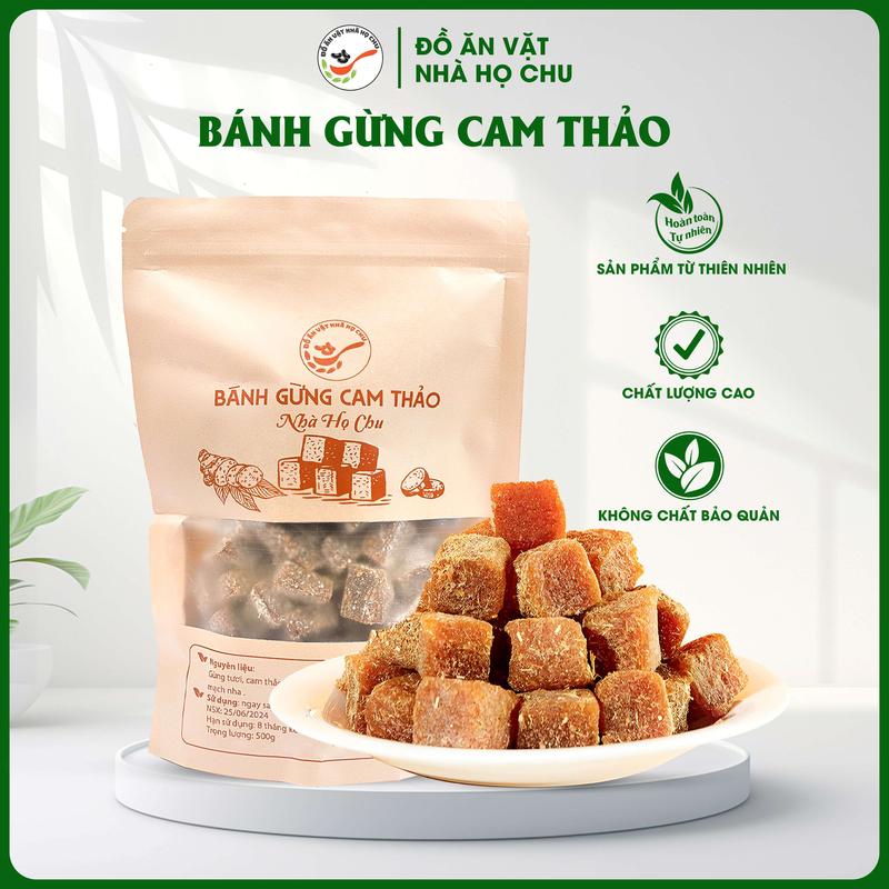 Bánh gừng cam thảo ăn vặt bổ dưỡng -Đồ ăn vặt nhà họ Chu 500g Snack Food Thức Ăn Cay Snack Food Bánh Quy Tai Heo