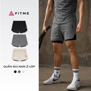 Quần đùi thể thao nam 2 lớp Fitme tập gym chạy bộ thun co giãn thoáng khí QN2L03