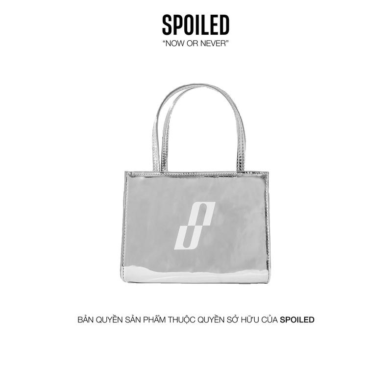 SPOILED Túi đeo chéo Mini quai cầm Da cao cấp chính hãng fullbox - Bạc ánh kim