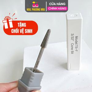 Đầu Mài Chân Móng Úp T5-F Titan Vonfram Siêu Bền, Đầu Mài Khóe Cone Bit Size M USA Mỹ, Dũa Tròn Culticle Khóe Móng Bột Sáng Bóng, Mịn Màng,  Không Nóng Làm Nail phá gel
