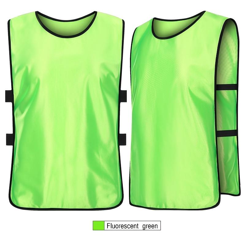 Product Introduction of 12-Pack Adult Sports Training Vests, Crew Neck Polyester Football Team Uniforms, All-Season Knit Fabric Activity Tops with Lace-Up Detail, Regular Fit Solid Color Teamwear 12