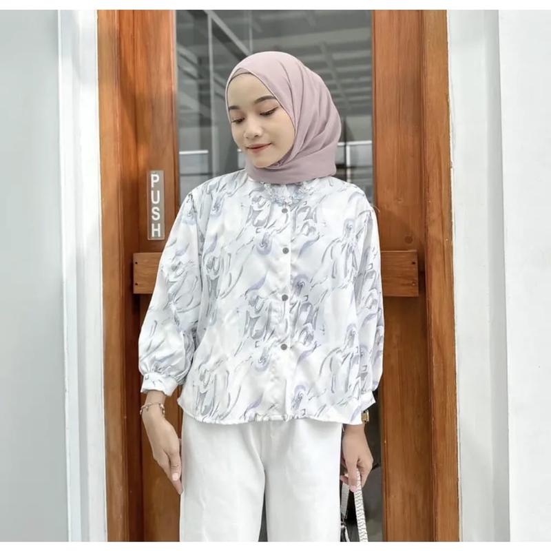 CF - Carlotta Marble Puffy Blouse JUMBO XXL 5