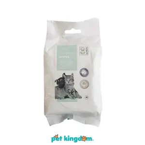 Pet Kingdom M-Pets 15x20 cm Set 40 Pcs Tisu Basah Pembersih Hewan Lap Pembersih Kain Lap Perlengkapan Mandi Pup Urin Air Liur