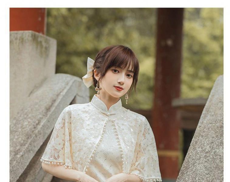 Product Introduction of Improved Cheongsam 2024 New Two-Piece Suit National Style Daily Wearable Summer Lace Young High-End Elegant Women 10