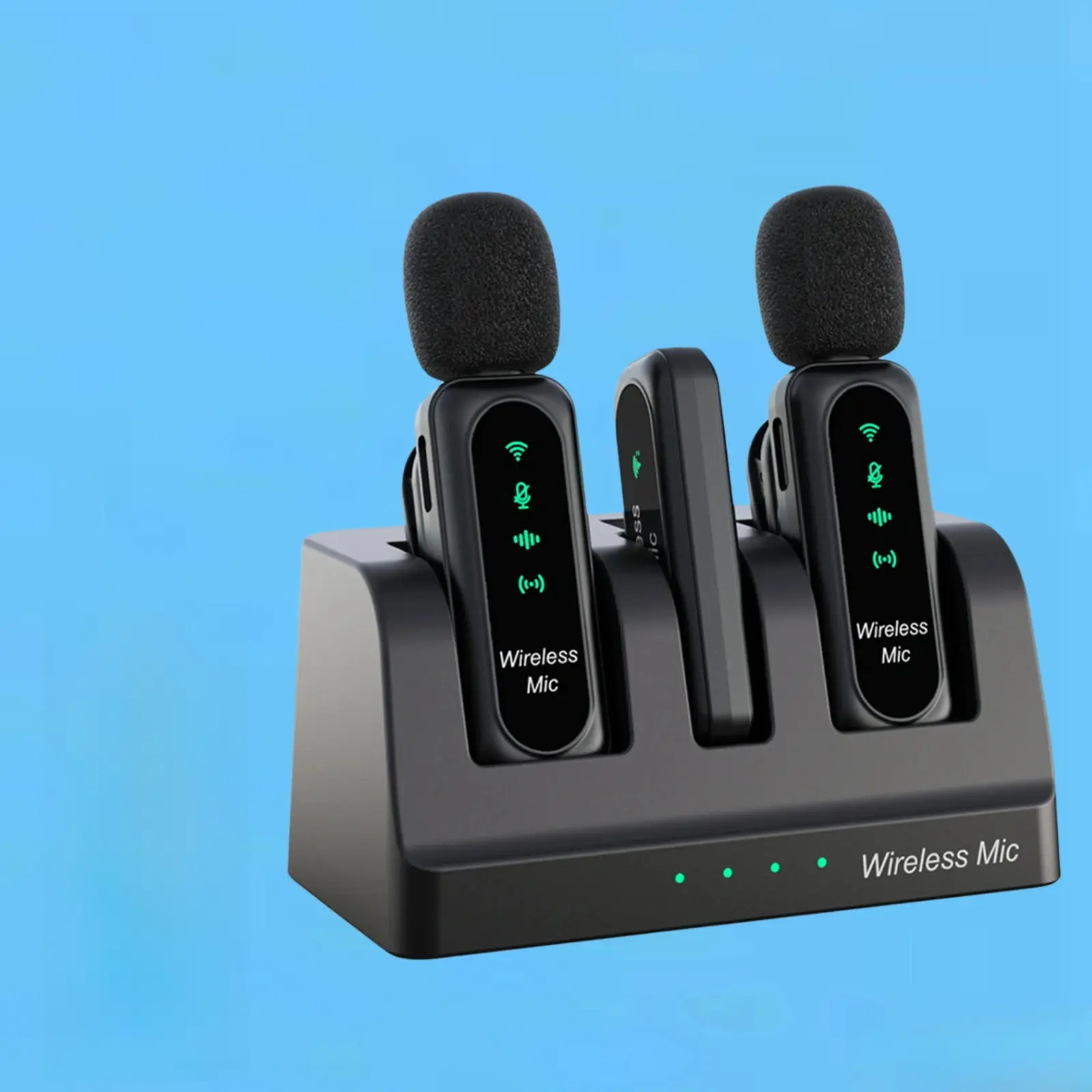 Wireless Lavalier Microphone K7, Noise Cancelling Dual Channel Mic for Live Streaming, TikTok, YouTube, iPhone/Android PC mini  microphone