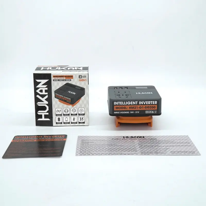 Chân Chuyển Đổi Biến Tần Thông Minh Hukan HM21-SI0200 -  Biến tần chuyển đổi điện áp 21v lên 220v - Chân pin phổ thông M21 4cm - Điện máy Việt Nhật 5