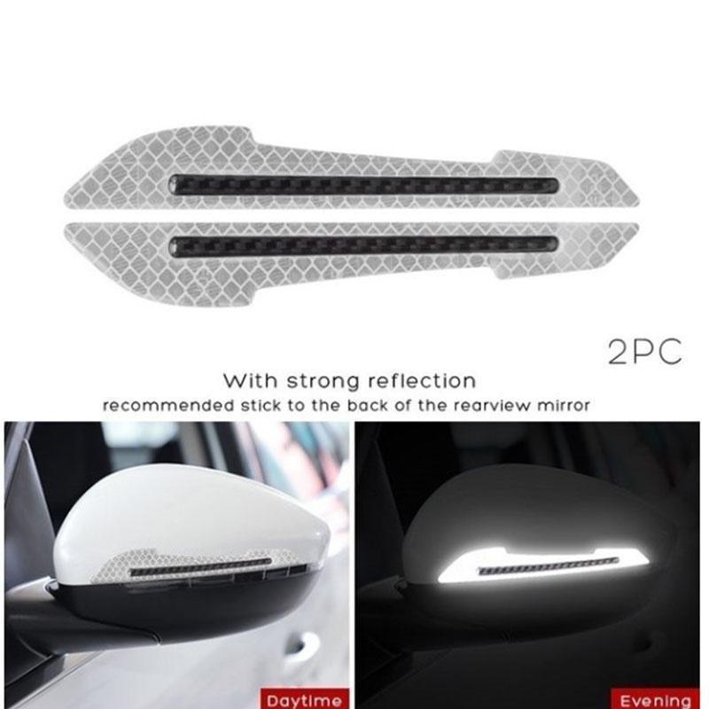Product Introduction of 2pcs/set Car Rearview Mirror Reflective Sticker Safety Warning Reflective Sticker Car Rearview Mirror Decorative Strip 11