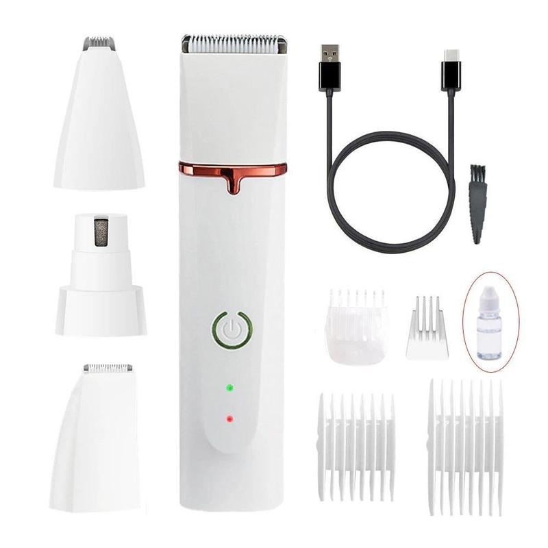 Tông Đơ Cắt Lông Chó Mèo Đa Năng 4 trong 1 - Sạc USB Pin Khủng - Máy Êm