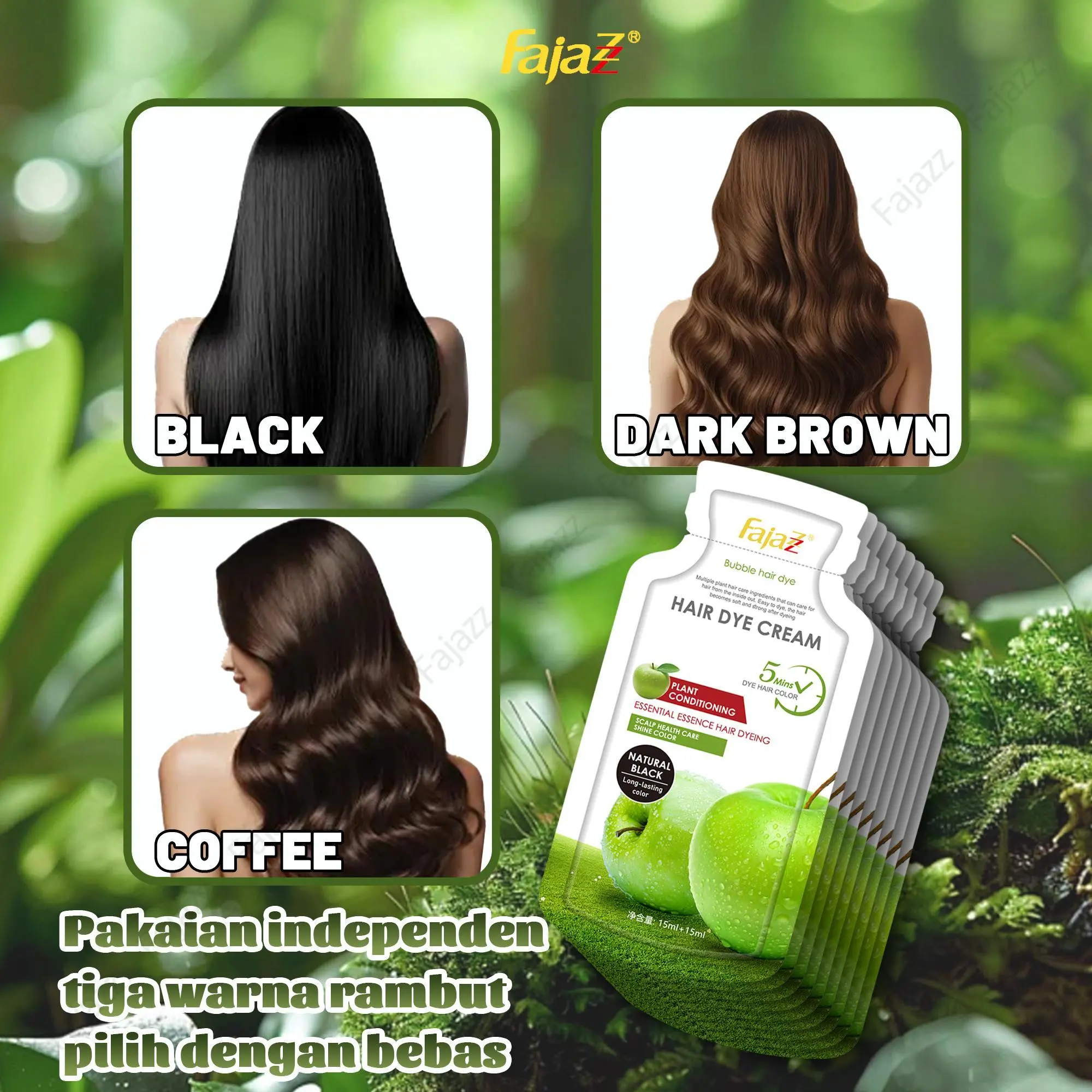【Fajazz】Penghitam Rambut Uban 5 paket 150mlPewarna Rambut Dengan Cepat Penghitam Rambut PutihUntuk Pria Dan Wanita Herbal Hair Coloring OriginalBlack/Brown Hair Dye Tidak Menyakiti Kulit Kepala MenutupiUban Dengan Cepat