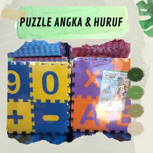 EVAMAT Matras puzzle angka & huruf | Ukuran 15 x 15 Tbl 1 Cm / Mainan Edukasi Anak
