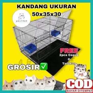 GROSIR Kandang Besi Lipat 50x35x30 Umbaran Kandang Burung Love Bird Kandang Kucing Kandang Anjing Kandang Kelinci Musang Kandang Umbaran