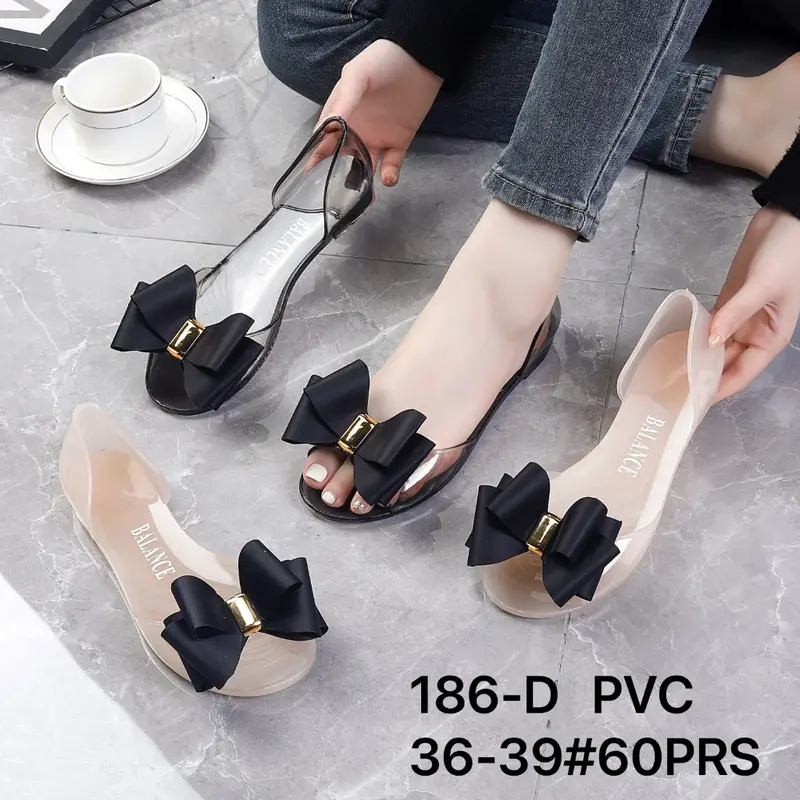 Sandal Sepatu Flat Wanita Jelly Pita Cute Import 186-D 0