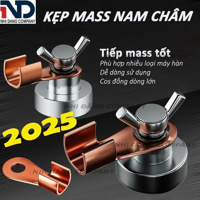 Kẹp mass nam châm, phù hợp nhiều loại máy hàn, cos đồng lớn, nam châm từ tính mạnh