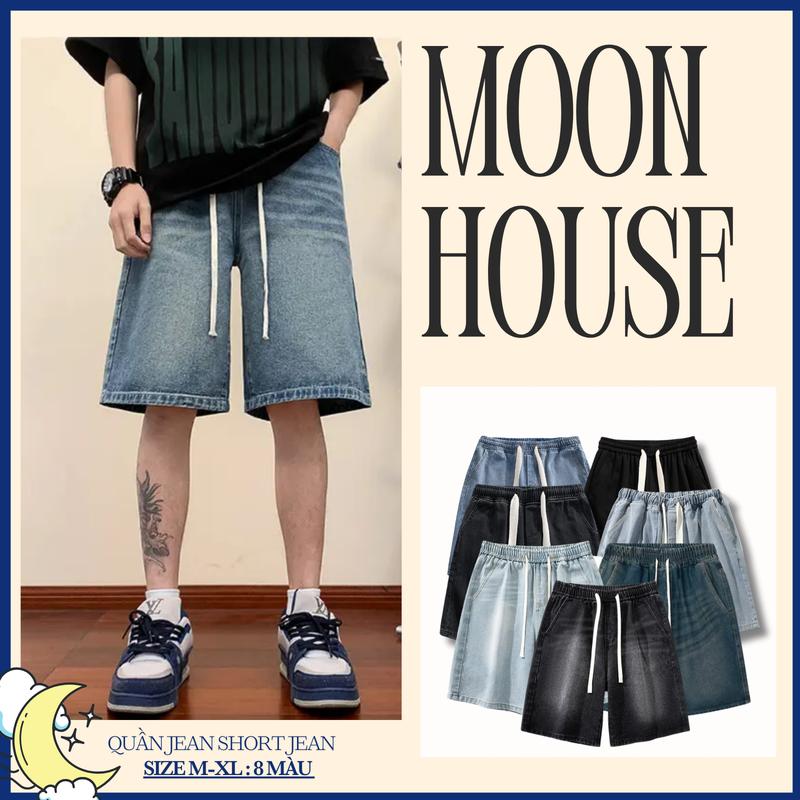Quần short jean nam nữ MOON HOUSE S2 đa dạng mẫu mã năng động thoải mái Menswear Ong Pants Có Túi