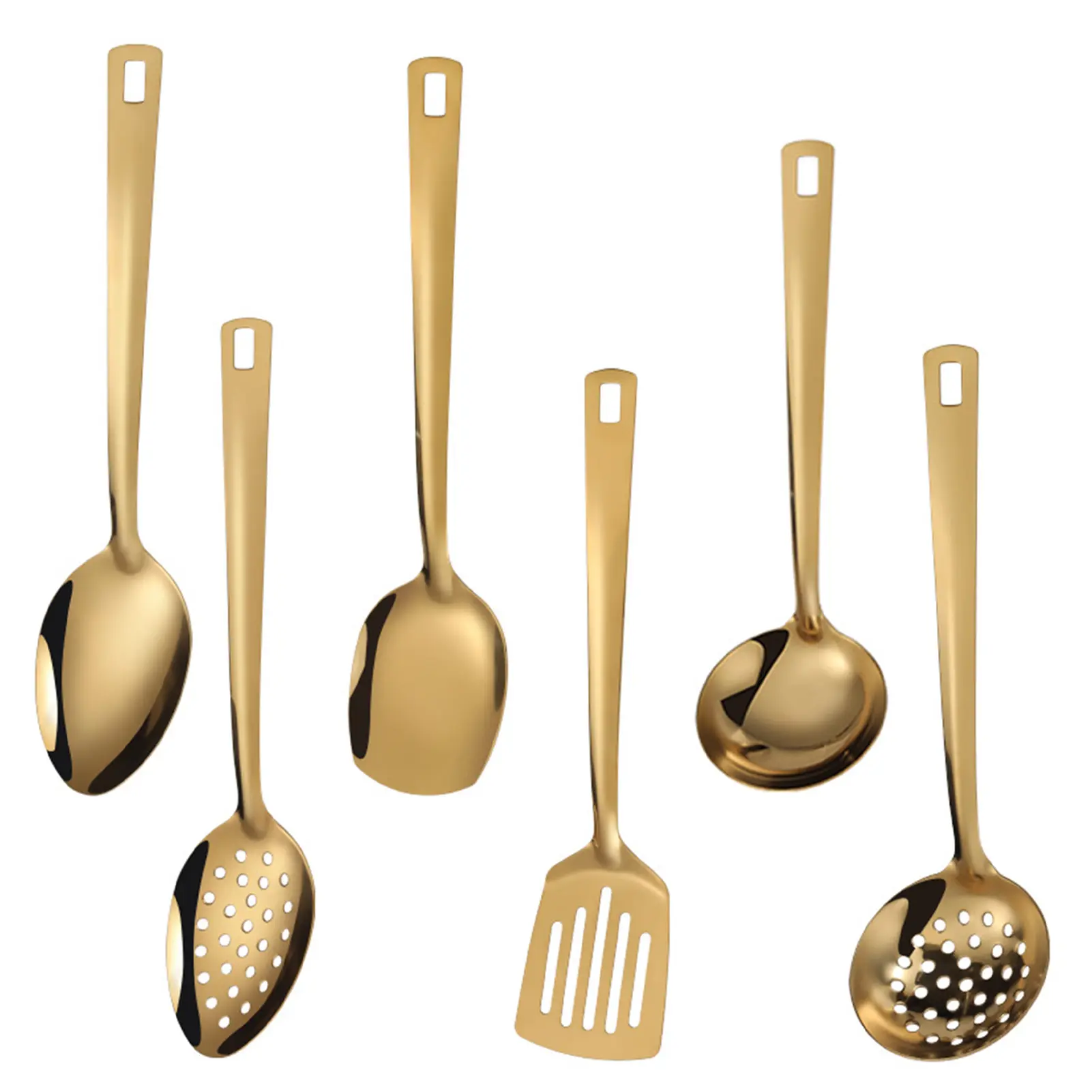 Set Perkakas Dapur Keluli Tahan Karat, 1 Keping, Sudu Hidangan, Sudu Sup, Kutleri, Sudu Emas, Sudu Hotpot, Alat Memasak, Peralatan Dapur