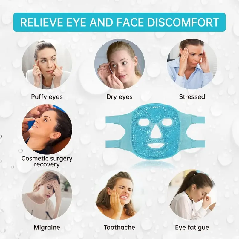 Mặt Nạ Mắt Và Mặt, Gel Làm Mát, Giảm Mệt Mỏi, Hạt Gel, Nén, Có Thể Tái Sử Dụng, Mặt Nạ Ngủ, Nhiệt Lạnh Và Nóng Giảm Bọng Mặt, Túi Đá Ngủ, Thích Hợp Cho Phụ Nữ, Spa 7
