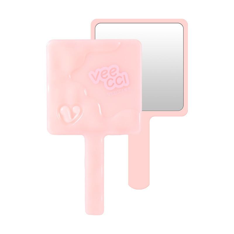 VEECCI Gương trang điểm Gương trang điểm cầm tay kuromi cosmetic di động để bàn màu hồng tiện lợi nhỏ gon