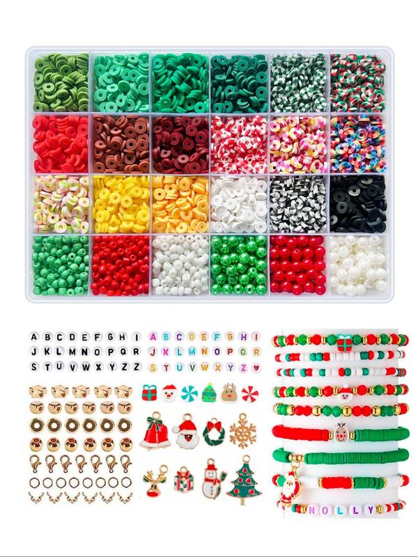 Random 18 Colors Clay Bead Kit, 1 Set DIY Jewelry Making Kit, Including Letter Beads & Spacer Beads for Girls, DIY Jewelry Crafts Gifts 1