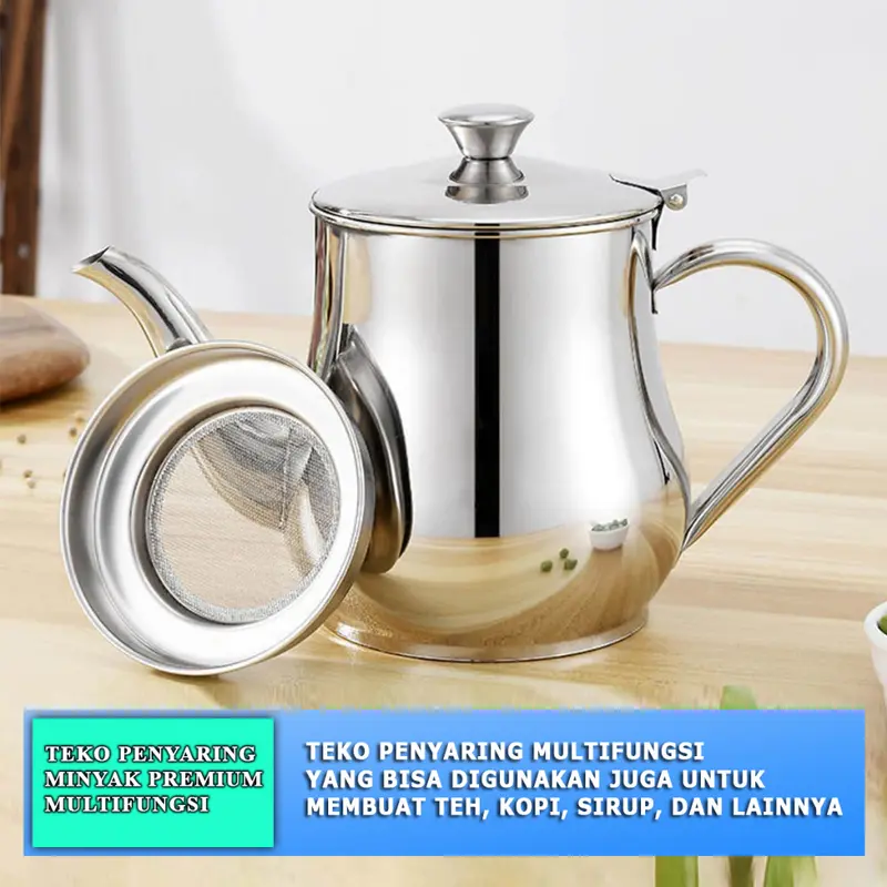 Teko Penyaring minyak /Gelas Teko Pot penyaring minyak /Teko air minum Stainless 1