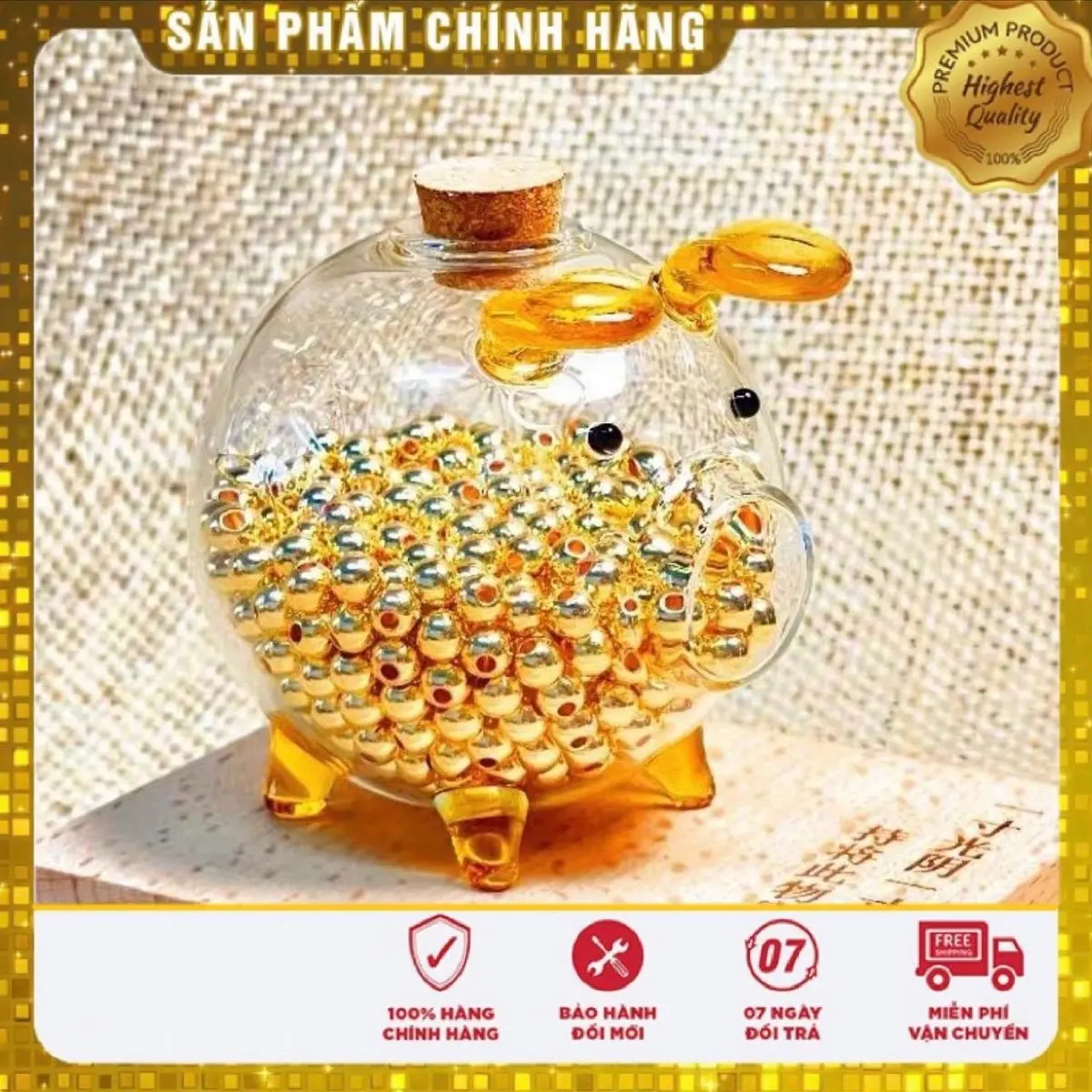 HCM - Ống Heo Mini Tiết Kiệm Trong Suốt Thiết Kế Sáng Tạo Cho Trẻ Em - Heo thuỷ tinh đựng NHẪN trong suốt loại Nhỏ