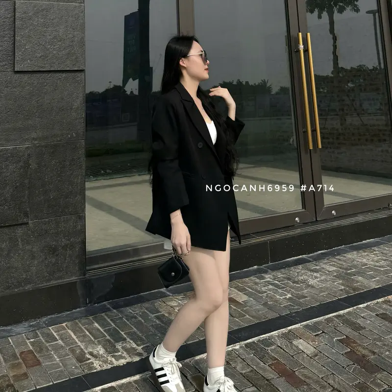 Ngocanh6959 A714 Áo blazer khoác nữ Quảng Châu phong cách tiểu thư sang trọng Hàn Quốc 2