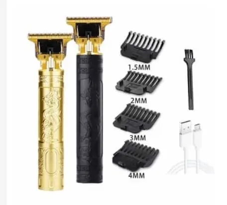 Alat Cukur Rambut Elektrik, Cukur Jenggot,Hair Clipper Trimmer, USB Rechargeable Razor,Penata Untuk Pria Portable mini Bentuk Naga EMAS GOLD  HITAM FREE Sisir SASAK  + OIL !! SUPER TAJAM  Mesin Kumis 6