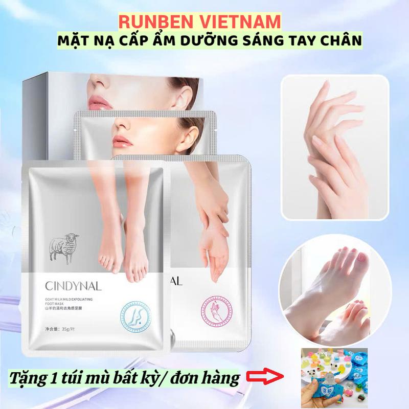 COMBO 5 Mặt Nạ Tay Chân Tinh Chất Sữa Dê CINDYNAL, Hỗ Trợ Dưỡng Ẩm, Dưỡng Trắng, Giúp Trẻ Hóa Làn Da Handmade