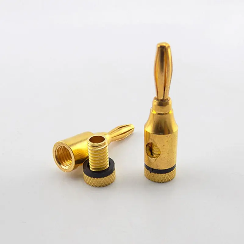 Phích Cắm Chuối, 4 Cái, 4mm, Đầu Nối Mạ Vàng Đen Đỏ, Làm Bằng Đồng, Cho Cáp Âm Thanh Nhạc, Đầu Nối Ghim Dây VNB6 4