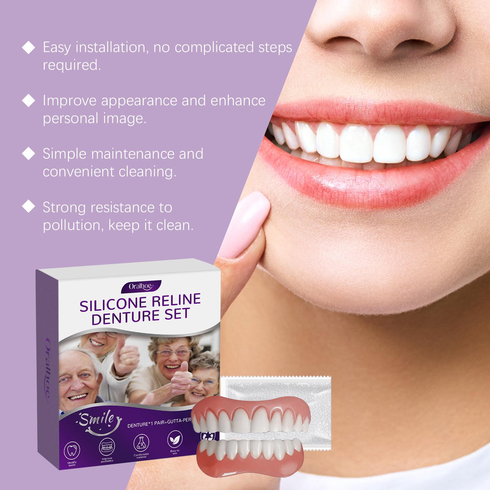 Penjualan panas Satu set yang menggabungkan kenyamanan dan kecocokan, dengan berani mengunyah makanan keras - Aksesori gigi Oralhoe, dibuat dengan bahan nyaman untuk meningkatkan estetika senyum, adalah alat kecantikan gigi yang nyaman untuk perawatan gig