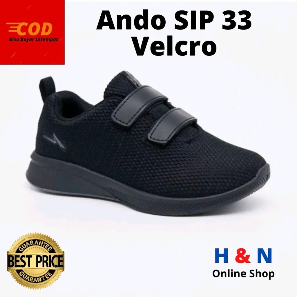 SEPATU SEKOLAH HITAM PEREKAT BY ANDO