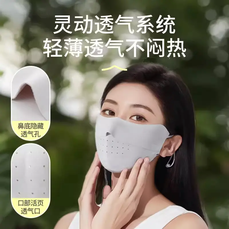 Eye Protection Sun Protection Mask Ice Silk Cool Three-Dimensional Sun Protection Face Slimming UV Protection Mask Female Riding Seamless Ultra-Thin 1