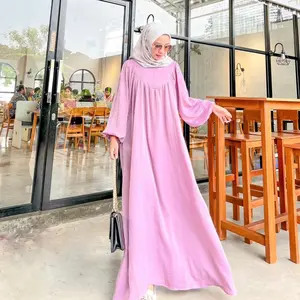 FREYA DRESS BY HALWA APPAREL GAMIS JUMBO Balon Lembut Muslim Simple Cantik